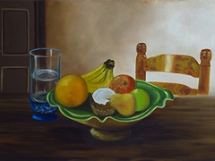 "Coupe de fruits"
oil on canvas  55cm x 38cm